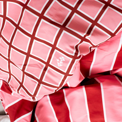 Duvet rayas rosadas