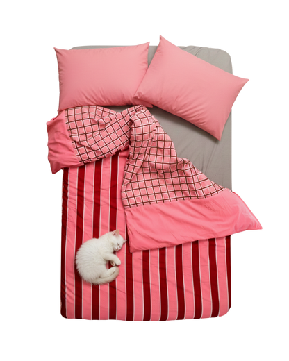 Duvet rayas rosadas