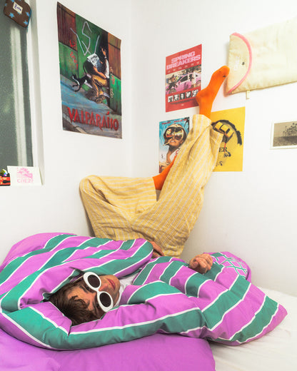 Duvet rayas moradas